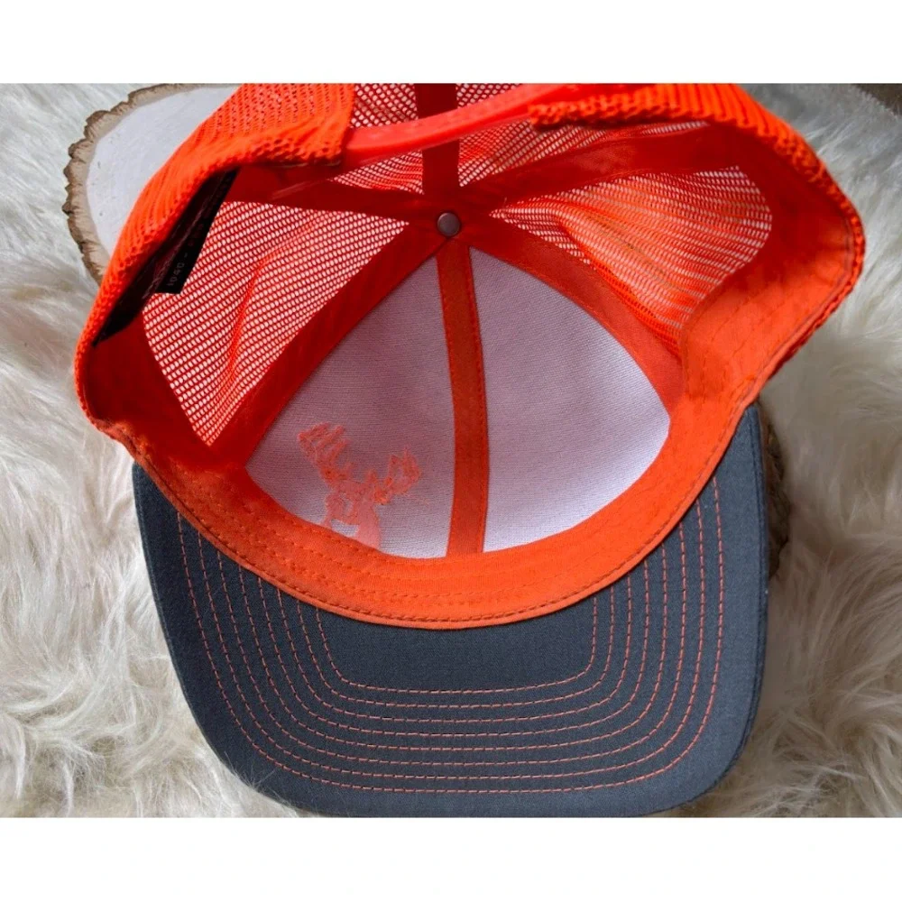 Pacific Headwear Snapback Hat Orange Gray Deer Hunting Outdoor Adjustable‎ NWOT